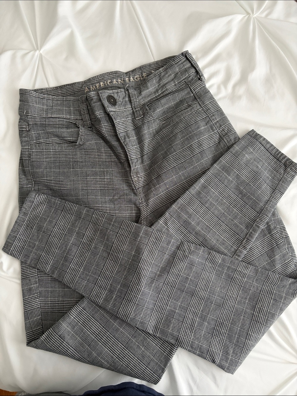 American Eagle Outfitters Gray Plaid Dress Pants